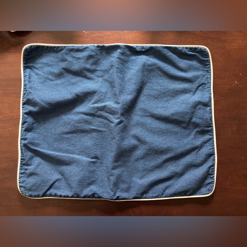 Rare L.L. Bean vintage denim cotton pillow cushion cover sham set of two 24x19 - Picture 3 of 6